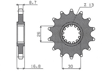 SUNSTAR Zębatka przednia stalowa HONDA CBR 1000RR / CBF 1000 06-16 [15]