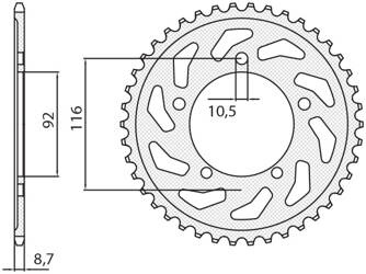 SUNSTAR Zębatka tylna stalowa KAWASAKI ZZR 1400 06-18  [41]