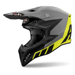 Kask cross Airoh Wraaap Reloaded szary,czarny,żółty / matowy