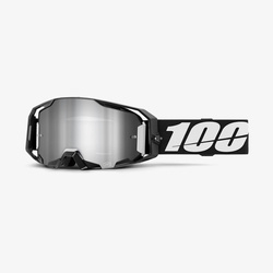 Gogle 100 PROCENT ARmatic black - mirror silver flash lens - kolor czarny/biały szyba srebrne lustro