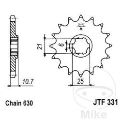 Zębatka przednia JT JTF331.15 (15Z)