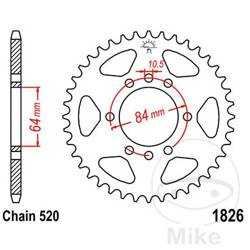 Zębatka tylna stalowa JT JTR1826.42 ilość zębów 42Z