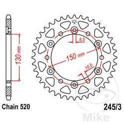 Zębatka tylna stalowa JT JTR245/3.47 ilość zębów 47Z
