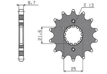SUNSTAR Zębatka przednia stalowa SUZUKI GSXR 1000/1300 / TL 1000 [17]