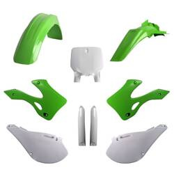Pełny komplet plastików Kawasaki KX 125 / 250 '99-'02 Polisport zielony