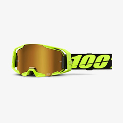 Gogle 100 PROCENT ARmatic neon yellow - mirror true gold lens - kolor żółty fluo/czarny szyba złote lustro