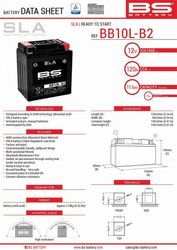 Akumulator BS BB10L-B2 Zamiennik YB10L-B2,YB10L-A2 11AH 160A