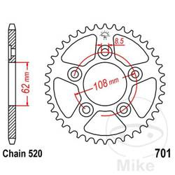 Zębatka tylna stalowa JT JTR701.43 ilość zębów 43Z