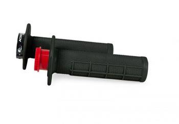 RACETECH 2022/04 MANETKI R20 LOCK-ON (22+25MM) KOLOR CZARNY (HALF WAFFLE) + 8 ADAPTERÓW ROLGAZU
