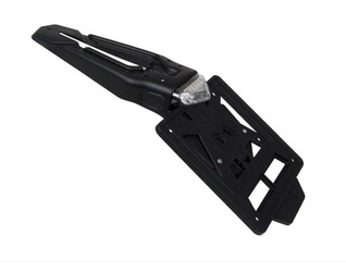 Błotnik tył POD TABLICĘ REJESTRACYJNĄ Z LAMPKĄ LED UNIWERSALNY (KĄT 30 STONI)  kolor czarny Racetech