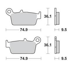 Moto-Master Rear brake pads HONDA CR 125/250/500R 90-01 / CR 80/85 92-07 / XR 250 90-04 / XR 400R 96-04 / XR 600R 91-00 / XR 650L 93-21 / XR 650R 00-07 / KAWASAKI KLX 250S 09-20 / KLX 300 97-21 / KX 125/250/500 95-07
