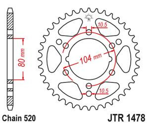 JT Zębatka tylna stalowa [30 zębów] POLARIS 250 CYCLONE/TRAIL BLAZER
