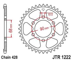 JT Zębatka tylna stalowa [47 zębów] HONDA CB 125R 18-21