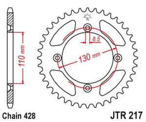 JT Zębatka tylna stalowa [52 zębów] HONDA CR80 86-02 / CR85 03-07