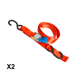 BIKETEC OM 2 pasy transportowe 38mm x 2m, Obciążenie do 300kg, 2 pasy, Kolor czerwony