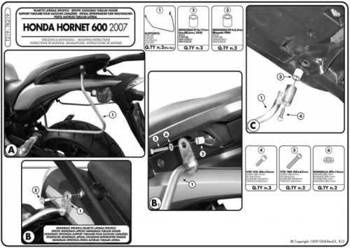KAPPA stelaż pod sakwy boczne Honda CB 600F HORNET 07-09