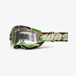 Gogle cross 100 Procent Strata 2 War Camo kolor zielony/brązowy z przeźroczystą szybką