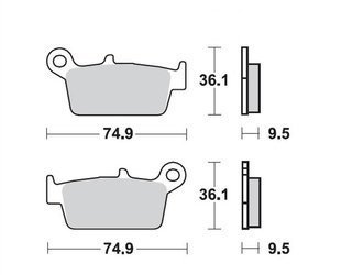 ProX Klocki Hamulcowe Tylne CR125/250/500 '87-01 / YZ125/250 '98-02