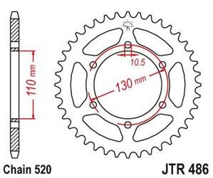 Rear sprocket, steel JT JTR486.41 number of teeth 41Z