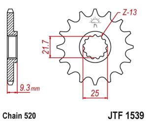 JT Zębatka przednia [15 zębów] KAWASAKI EX250/300 NINJA 08-16