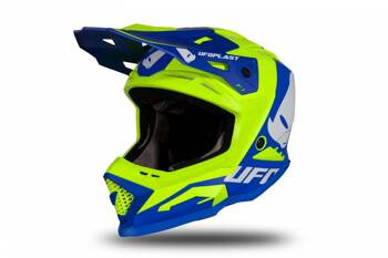 Kask na crossa UFO Echus kolor biały / niebieski / żółty