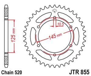 JT Zębatka tylna stalowa [48 zębów] YAMAHA XJ 600 DIVERSION 95-03 kolor czarny