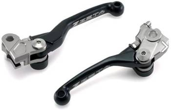 ZETA Klamki niełamki, w zestawie dźwignia sprzęgła i hamulca Yamaha YZ 125 / 250 '01-'07, YZ 250 F '01-'06, YZ 450 F '01-'06, Suzuki RM-Z 250 '05-'06, Kawasaki KX 250 F '05'-12, KX 125 / 250 '056-'08 kolor czarny