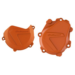 Osłona dekla alternatora + osłona pokrywy sprzęgła KTM EXC-F / XC-F 450 '16-'22 / Husqvarna FC 450 '16-'18 Polisport pomarańczowy
