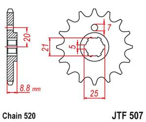 Zębatka przednia JT JTF507.15 (15Z)