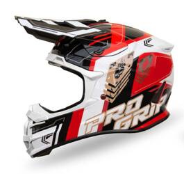 Kask na crossa PROGRIP PG3080 SPIRITS kolor czerwony,czarny,biały