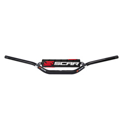 SCAR Kierownica Fatbar z poprzeczką Model Stewart/Villopoto [28,6mm] kolor czarny, gąbka czarny/biały
