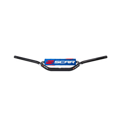 SCAR Kierownica Fatbar z poprzeczką Model McGrath/Short [28,6mm]  kolor czarny, gąbka niebieski/biały