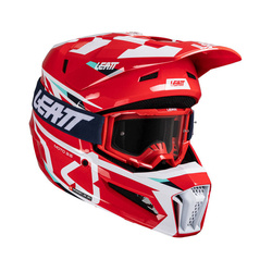 Kask + gogle cross Leatt Kit Moto 3.5 V25 czerwony