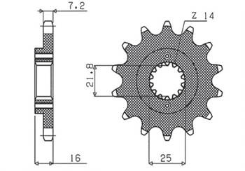 SUNSTAR Zębatka przednia stalowa DUCATI 796/916/944/996 [14]