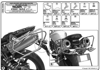 KAPPA STELAŻ POD SAKWY BOCZNE TRIUMPH Street Triple 675 (07-12) - RÓWNIEŻ POD KUFRY RA314 EASY LOCK