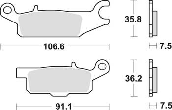 TRW Lucas Klocki hamulcowe KH445 (GRUBOŚĆ 7,5MM) offroad - Spiek metaliczny