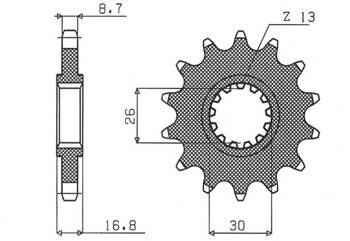 SUNSTAR Zębatka przednia stalowa HONDA CBR 1000RR 04-16 / CBF 1000 / CBR 900/929/954 [16]