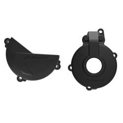 Osłona dekla alternatora + osłona pokrywy sprzęgła + osłona pompy wody Sherco SE-F 250 '14-'23 / SE-F 300 '14-'23 Polisport czarny
