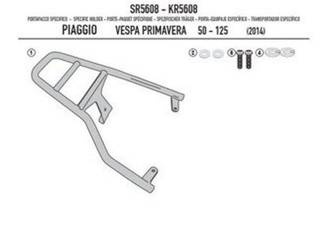 KAPPA STELAŻ KUFRA CENTRALNEGO PIAGGIO Vespa Primavera 50-125-150 (14-19), Vespa Sprint 50-125-150 (14-19)