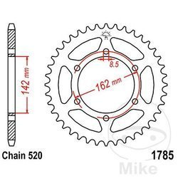 Zębatka tylna stalowa JT JTR1785.48 ilość zębów 48Z