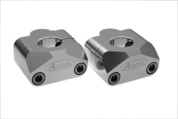 Accel Srebrne Mocowanie/Podwyżki Kierownicy [Dół 22.2/Góra 22.2mm, Wysokość 20mm]