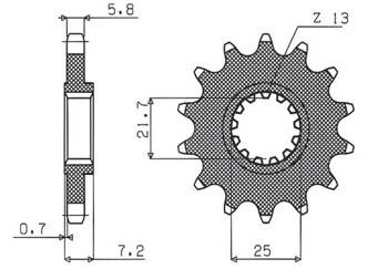 SUNSTAR Zębatka przednia stalowa YAMAHA XTZ 750 90-98 [16]