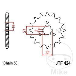 Zębatka przednia JT JTF424.17 (17Z)