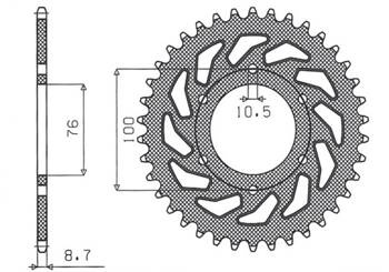 SUNSTAR Zębatka tylna stalowa SUZUKI GS 1000/1100 / GSX 1100E [42]