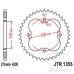 Zębatka tylna stalowa JT JTR1355.50 ilość zębów 50Z