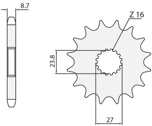 SUNSTAR Zębatka przednia stalowa SUZUKI GSXR 1300 09-13 [18]