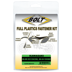 Zestaw śrub do plastików BOLT USA przód tył KAWASAKI KX 125 250 500 1998-1989