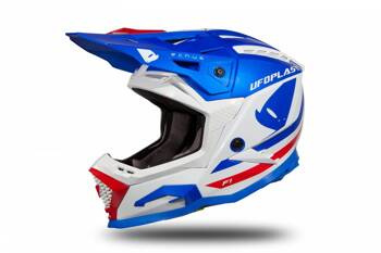 Kask cross UFO Echus kolor biały / niebieski / czerwony