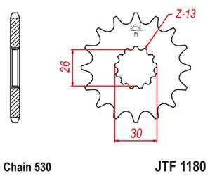 JT Zębatka przednia [17 zębów] TRIUMPH DAYTONA 955/SPRINT ST/SPRINT GT z tłumikiem drgań