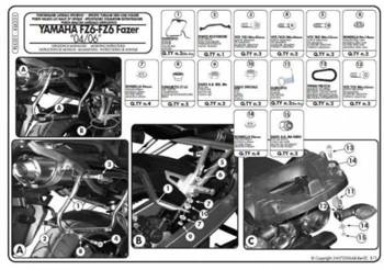 KAPPA stelaż kufrów bocznych MONOKEY SIDE YAMAHA FZ6 / FAZER (04-06)